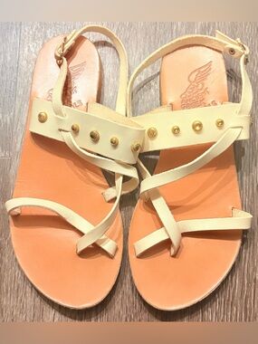 Ancient Greek Sandals Alethea Bee leather sandals in off-white/Cream Size 39/8.5